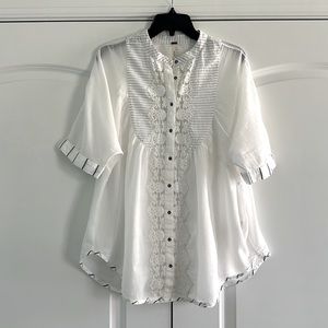 FREE PEOPLE Short sleeve Tuxedo Top